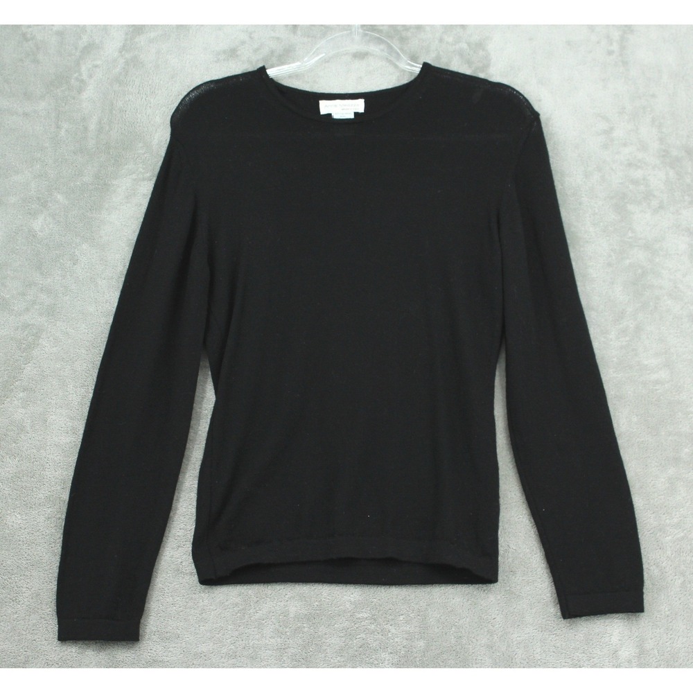 Anna Meazza Sweater Womens Small Merino‎ Wool Lightweight Knit Pullover Black